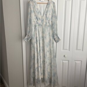 Baltic Born Long Sleeve Blue Floral Dress